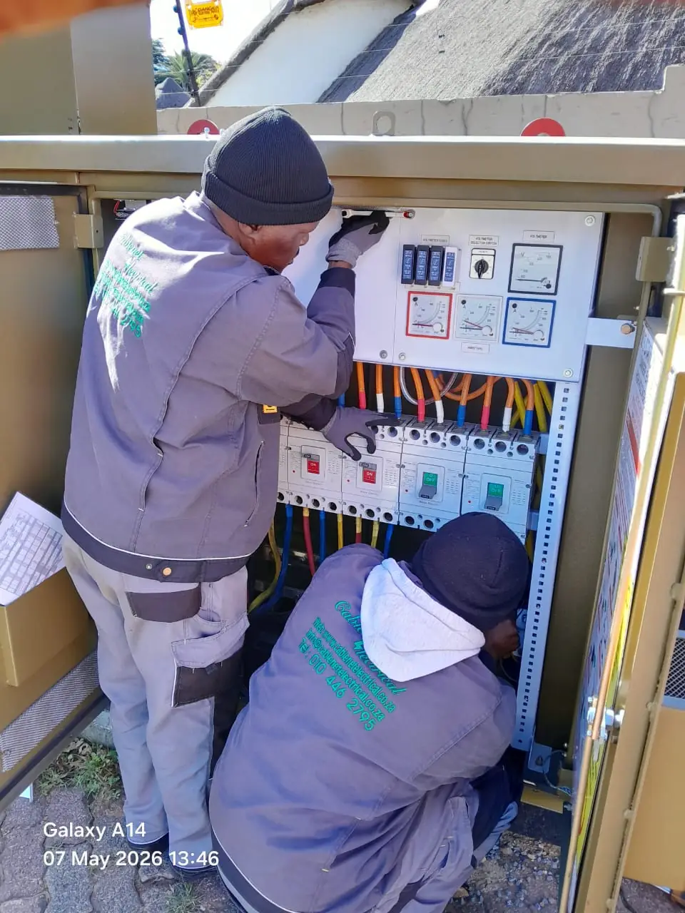 Cablenet Electrical field team completing an electrical installation