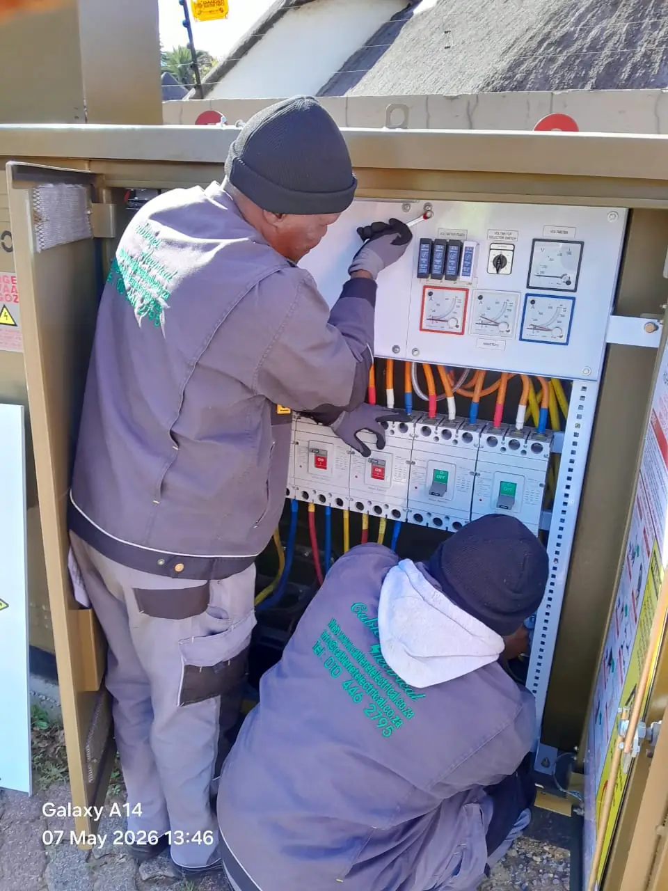 Cablenet Electrical field team completing an electrical installation